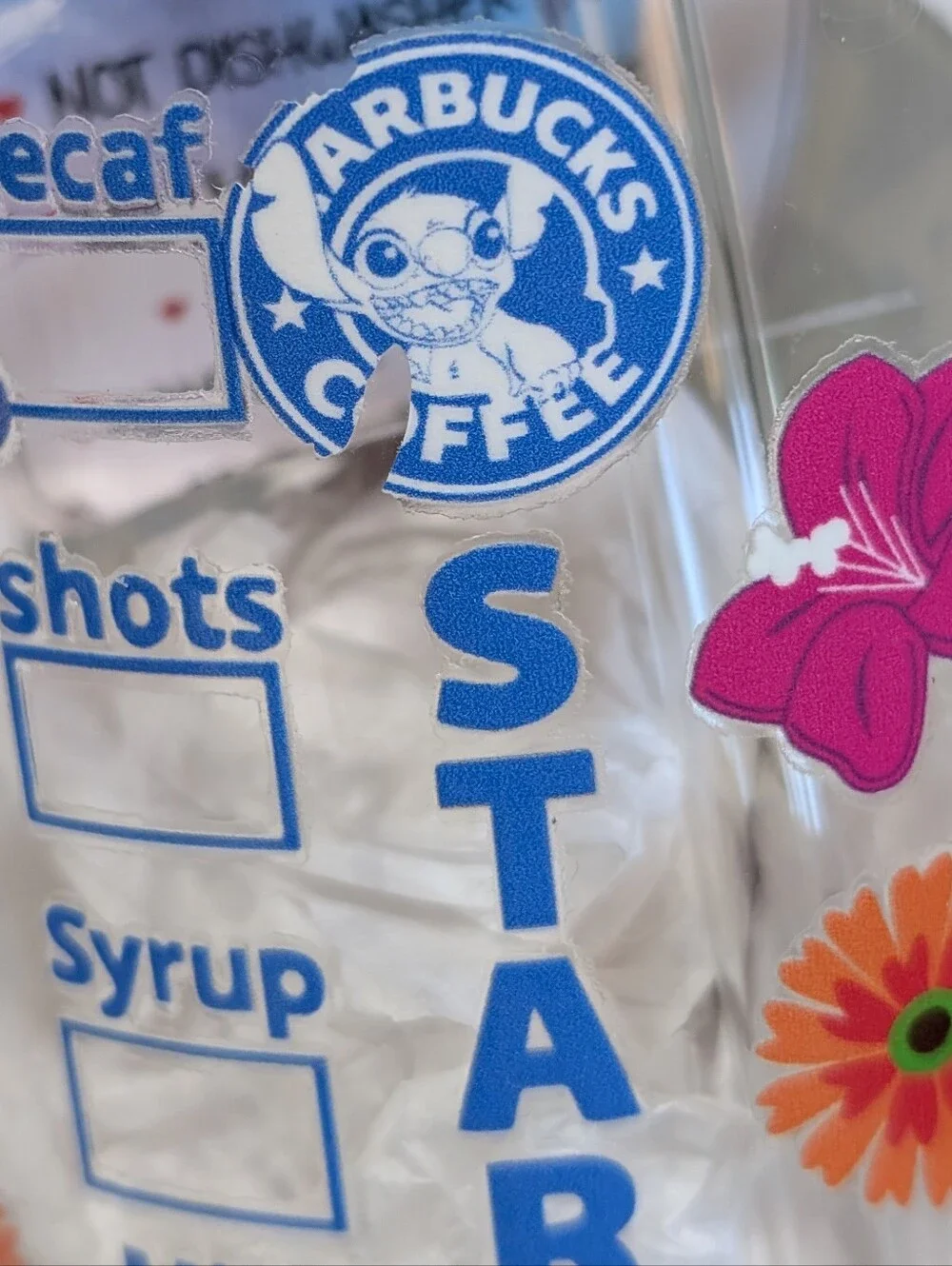 16oz Glass “CAN” Tumbler featuring a Starbucks – inspired Stitch design
